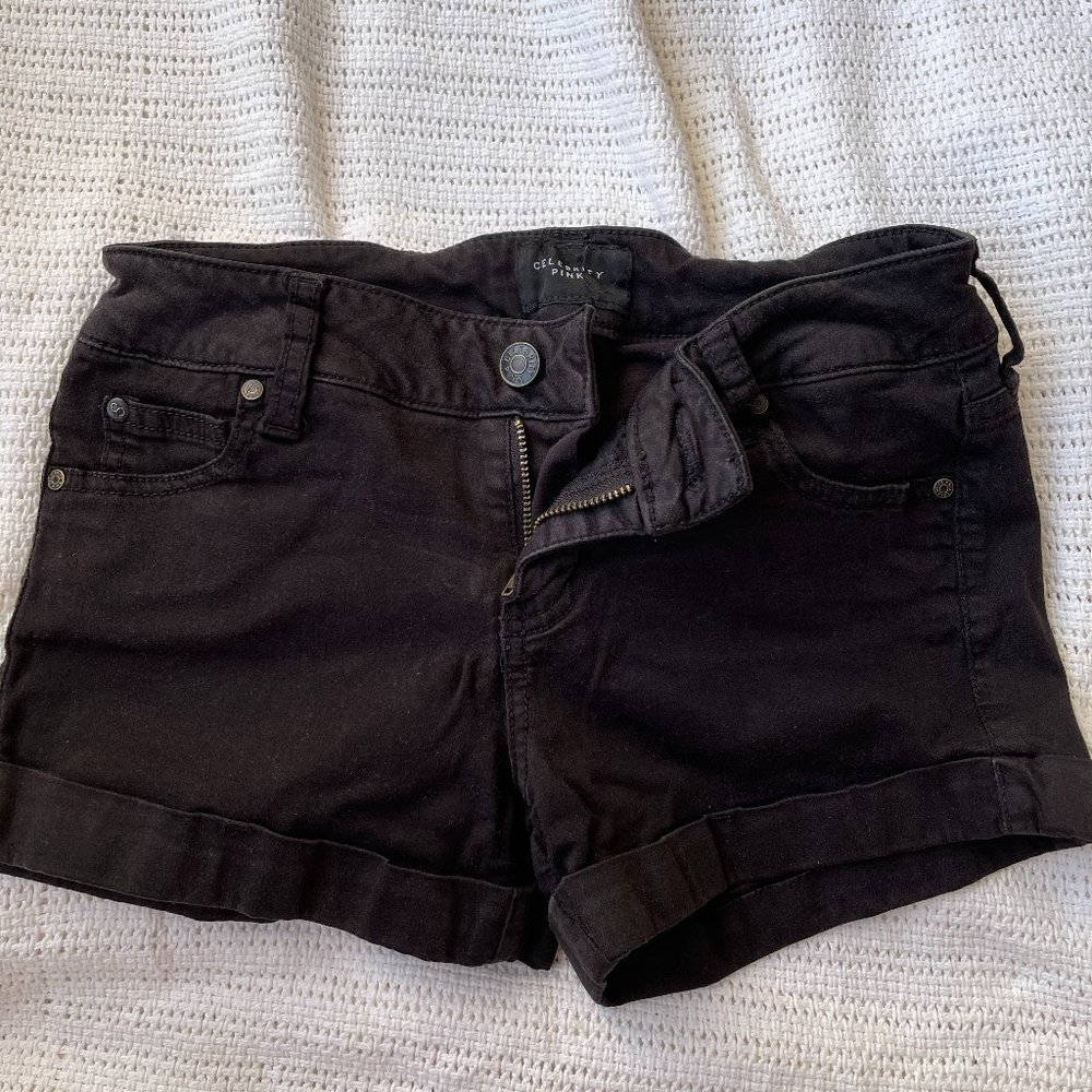 Black Denim Shorts